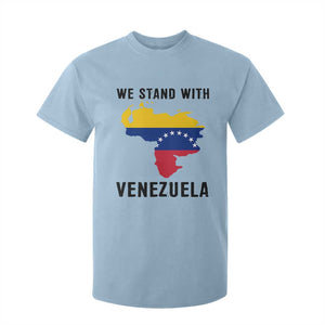 We Stand With Venezuela T Shirt For Kid Venezuelan Flag Unity Graphic TS02 Light Blue Print Your Wear