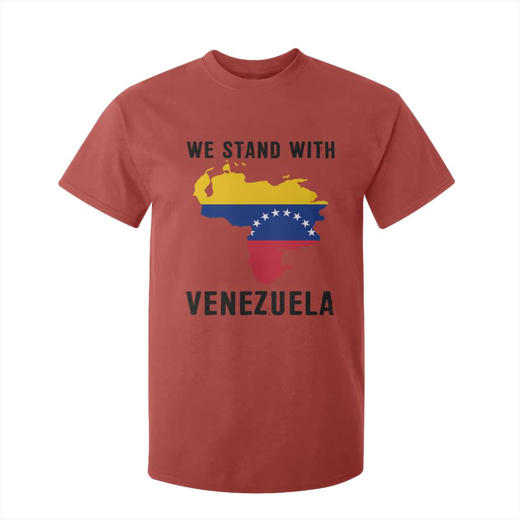 We Stand With Venezuela T Shirt For Kid Venezuelan Flag Unity Graphic TS02 Red Print Your Wear