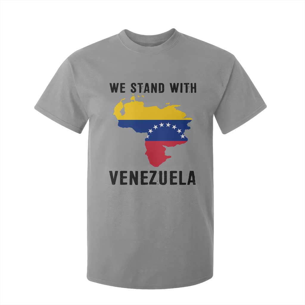 We Stand With Venezuela T Shirt For Kid Venezuelan Flag Unity Graphic TS02 Sport Gray Print Your Wear
