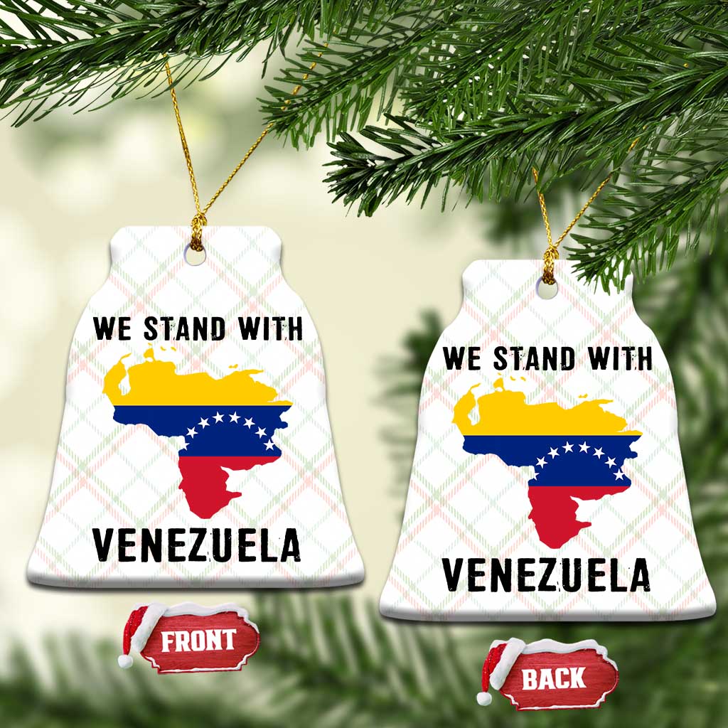 We Stand With Venezuela Ceramic Ornament Venezuelan Flag Unity Graphic TS02 Print Your Wear