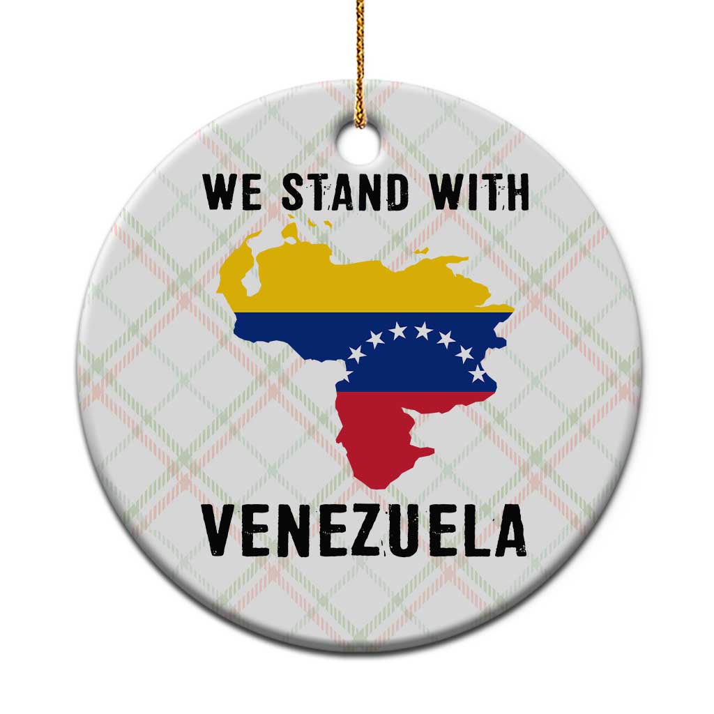 We Stand With Venezuela Ceramic Ornament Venezuelan Flag Unity Graphic TS02 1pc Christmas Plaid Print Your Wear