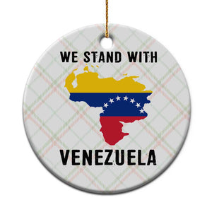 We Stand With Venezuela Ceramic Ornament Venezuelan Flag Unity Graphic TS02 1pc Christmas Plaid Print Your Wear