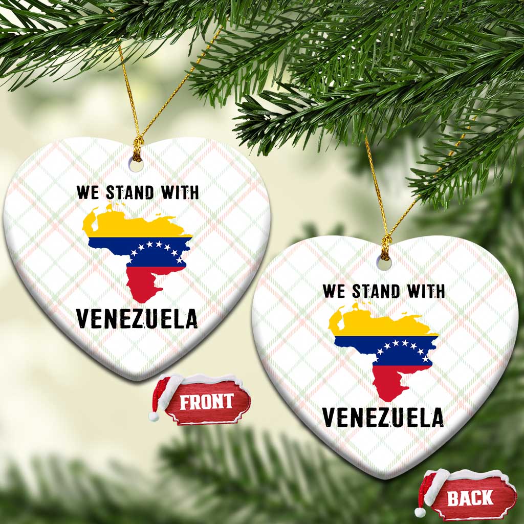 We Stand With Venezuela Ceramic Ornament Venezuelan Flag Unity Graphic TS02 Print Your Wear