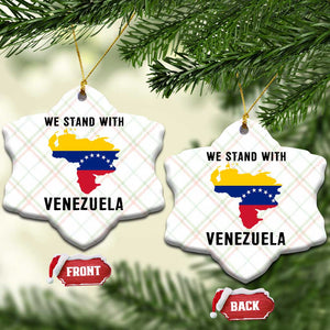 We Stand With Venezuela Ceramic Ornament Venezuelan Flag Unity Graphic TS02 Print Your Wear