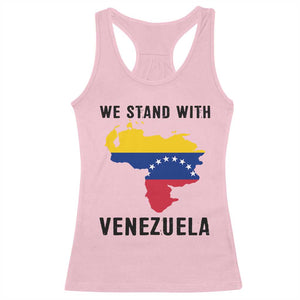 We Stand With Venezuela Racerback Tank Top Venezuelan Flag Unity Graphic TS02 Light Pink Print Your Wear