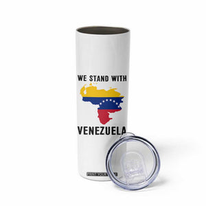 We Stand With Venezuela Skinny Tumbler Venezuelan Flag Unity Graphic TS02 Print Your Wear
