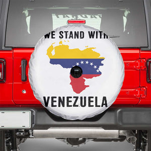We Stand With Venezuela Spare Tire Cover Venezuelan Flag Unity Graphic TS02 White Print Your Wear