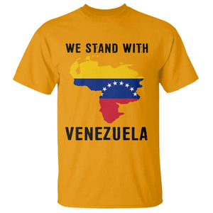 We Stand With Venezuela T Shirt Venezuelan Flag Unity Graphic TS02 Gold Print Your Wear