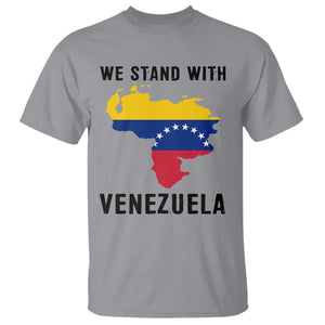 We Stand With Venezuela T Shirt Venezuelan Flag Unity Graphic TS02 Sport Gray Print Your Wear