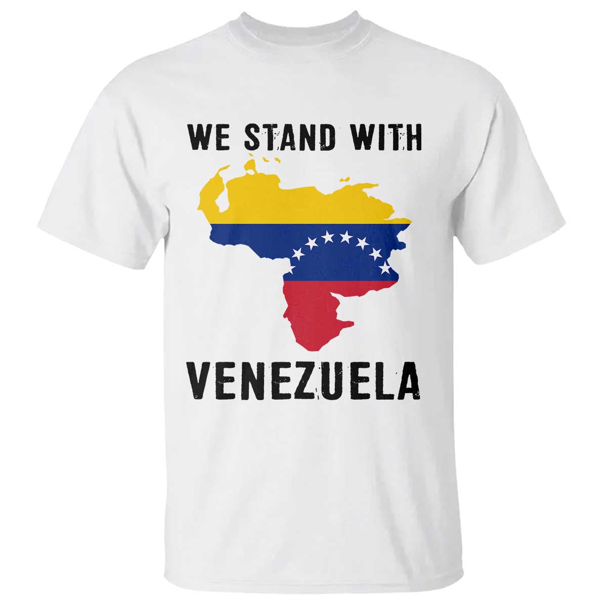 We Stand With Venezuela T Shirt Venezuelan Flag Unity Graphic TS02 White Print Your Wear