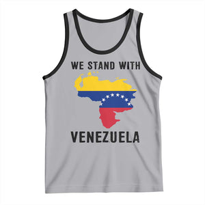 We Stand With Venezuela Tank Top Venezuelan Flag Unity Graphic TS02 Athletic Heather Black Print Your Wear