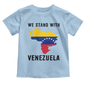 We Stand With Venezuela Toddler T Shirt Venezuelan Flag Unity Graphic TS02 Light Blue Print Your Wear