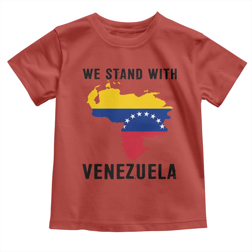 We Stand With Venezuela Toddler T Shirt Venezuelan Flag Unity Graphic TS02 Red Print Your Wear