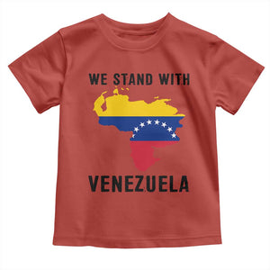 We Stand With Venezuela Toddler T Shirt Venezuelan Flag Unity Graphic TS02 Red Print Your Wear