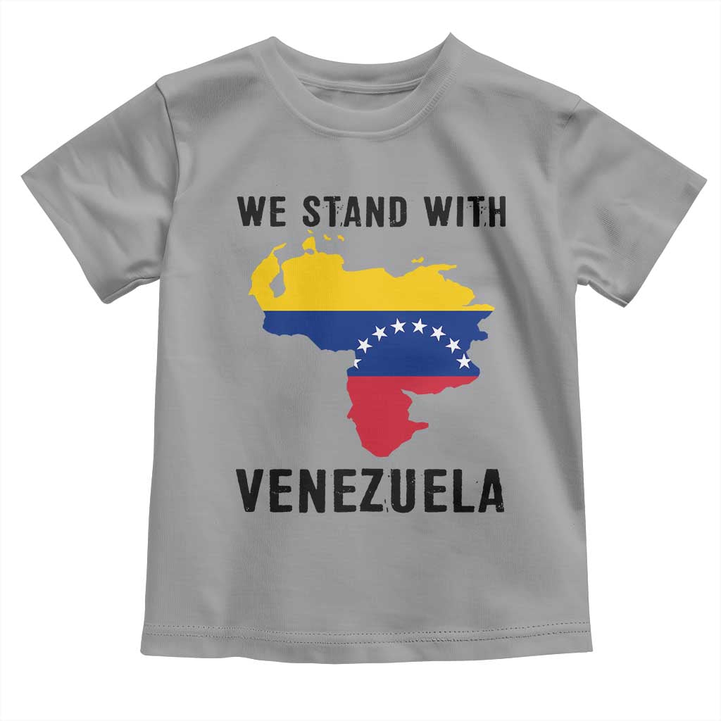 We Stand With Venezuela Toddler T Shirt Venezuelan Flag Unity Graphic TS02 Sport Gray Print Your Wear