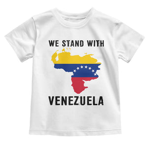 We Stand With Venezuela Toddler T Shirt Venezuelan Flag Unity Graphic TS02 White Print Your Wear