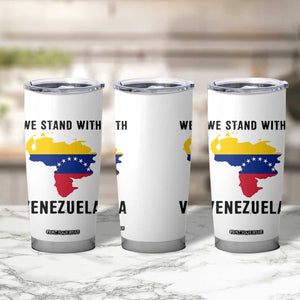 We Stand With Venezuela Tumbler Cup Venezuelan Flag Unity Graphic TS02 Print Your Wear