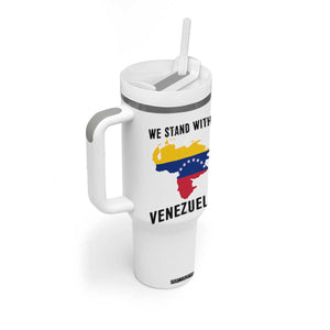 We Stand With Venezuela Tumbler With Handle Venezuelan Flag Unity Graphic TS02 Print Your Wear