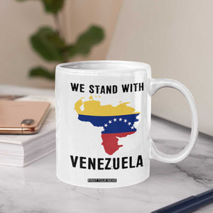We Stand With Venezuela Coffee Mug Venezuelan Flag Unity Graphic TS02 Print Your Wear