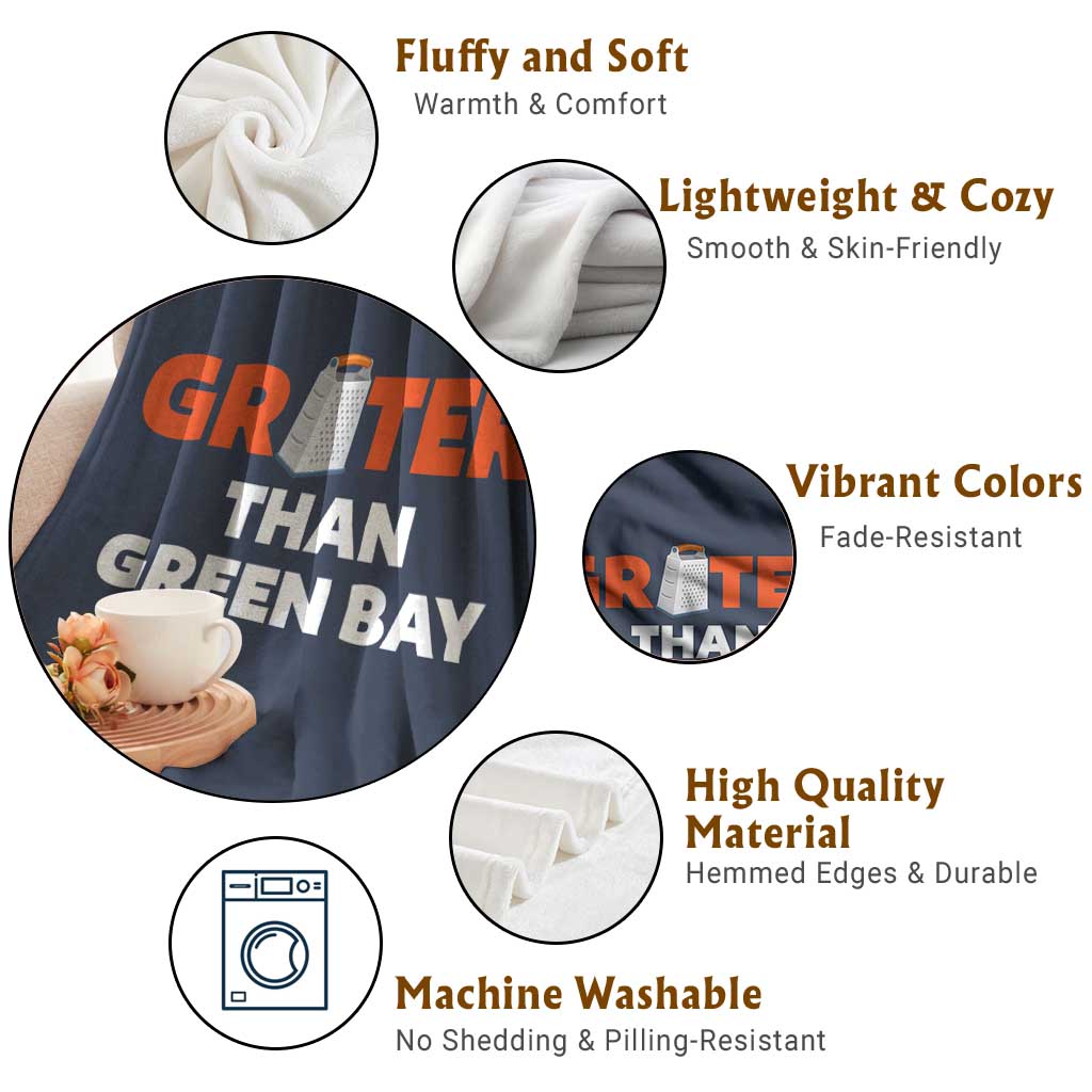 Funny Greater Than Green Bay Rivalry Throw Blanket Cheese Grater TS02 Print Your Wear