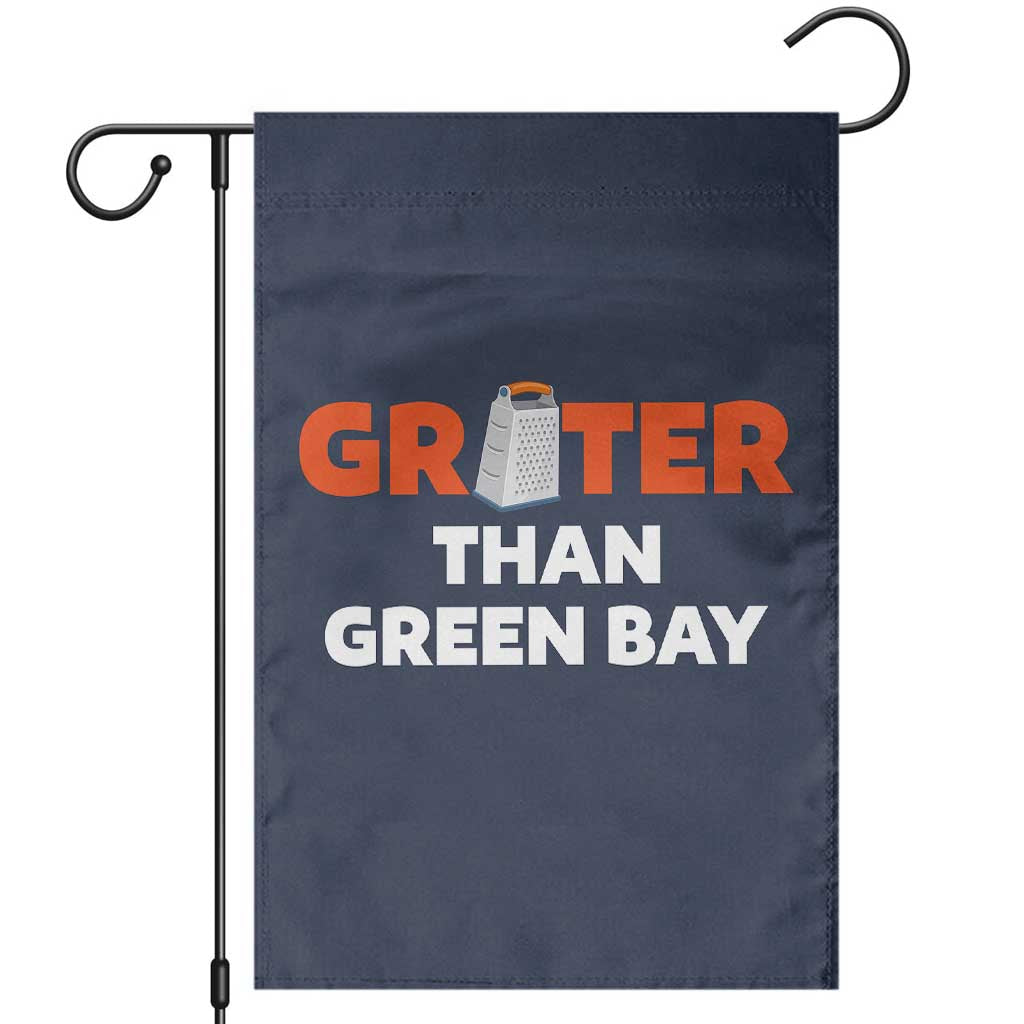 Funny Greater Than Green Bay Rivalry Garden Flag Cheese Grater TS02 Navy Print Your Wear