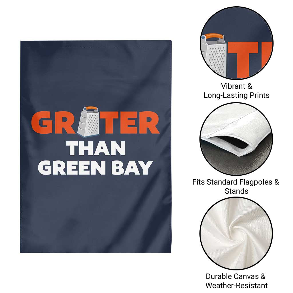 Funny Greater Than Green Bay Rivalry Garden Flag Cheese Grater TS02 Print Your Wear