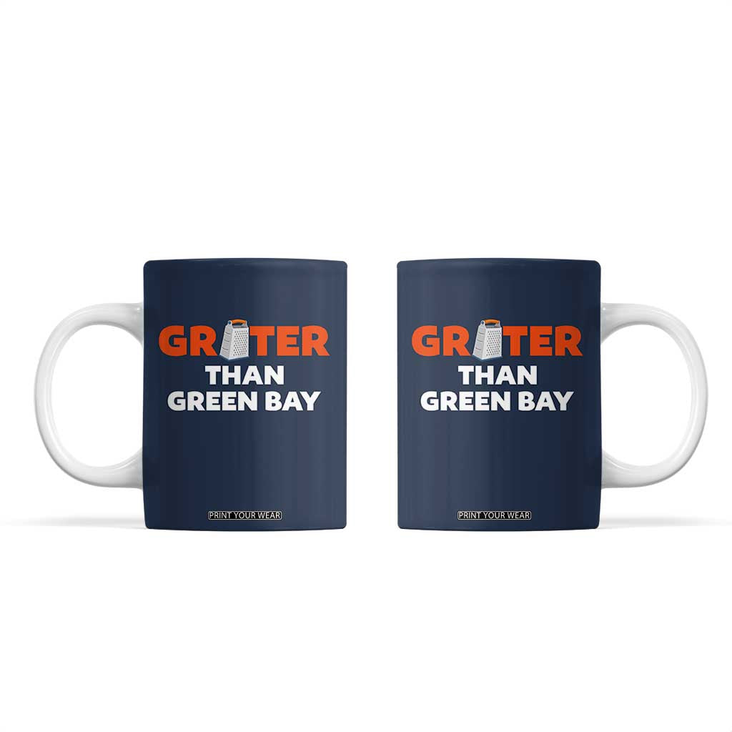 Funny Greater Than Green Bay Rivalry Coffee Mug Cheese Grater TS02 Navy Print Your Wear