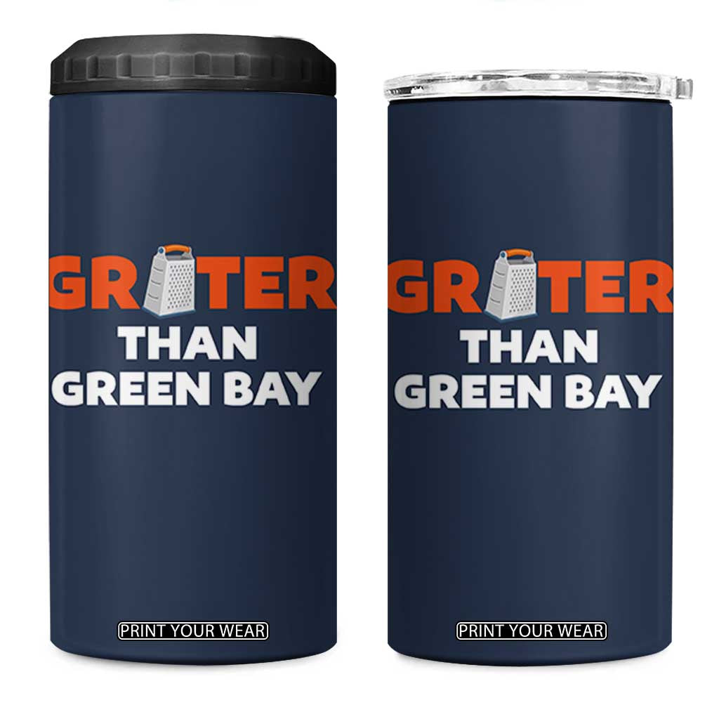 Funny Greater Than Green Bay Rivalry 4 in 1 Can Cooler Tumbler Cheese Grater TS02 One Size: 16 oz Navy Print Your Wear