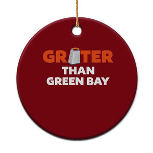Funny Greater Than Green Bay Rivalry Ceramic Ornament Cheese Grater TS02 1pc Red Print Your Wear