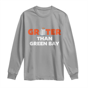 Funny Greater Than Green Bay Rivalry Long Sleeve Shirt Cheese Grater TS02 Sport Gray Print Your Wear