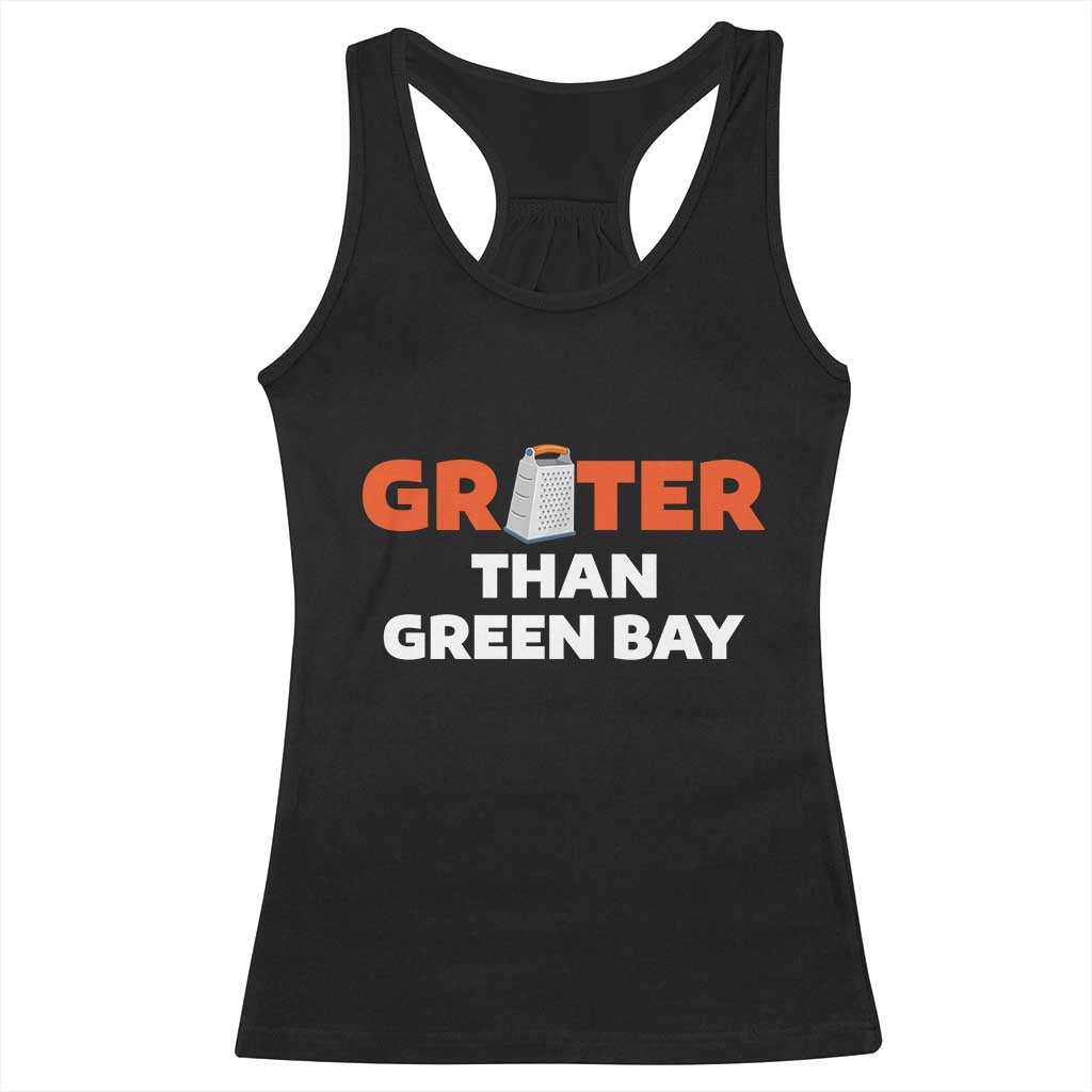 Funny Greater Than Green Bay Rivalry Racerback Tank Top Cheese Grater TS02 Black Print Your Wear