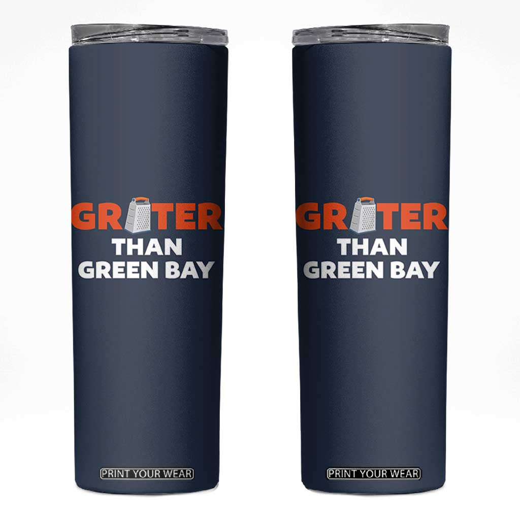 Funny Greater Than Green Bay Rivalry Skinny Tumbler Cheese Grater - Print Your Wear
