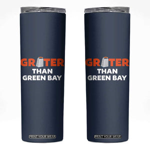 Funny Greater Than Green Bay Rivalry Skinny Tumbler Cheese Grater TS02 Navy Print Your Wear