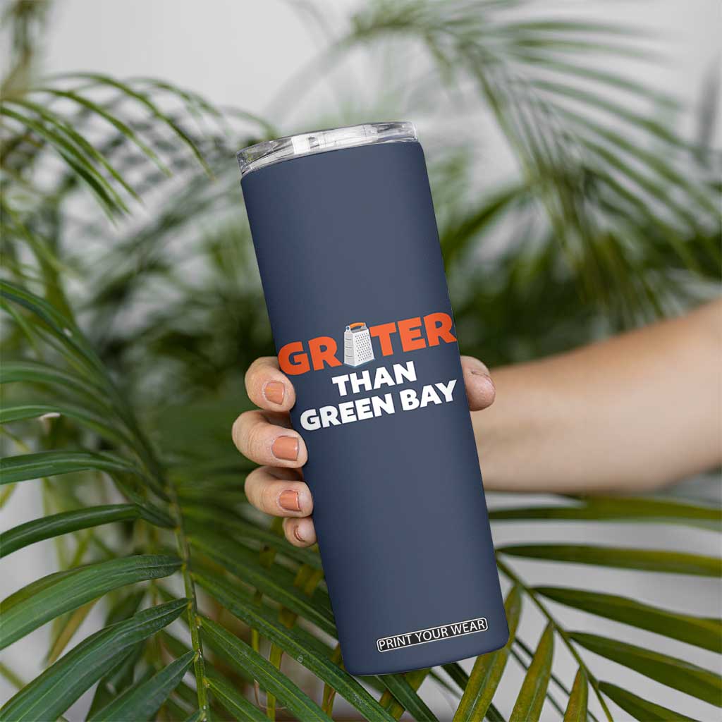 Funny Greater Than Green Bay Rivalry Skinny Tumbler Cheese Grater TS02 Print Your Wear