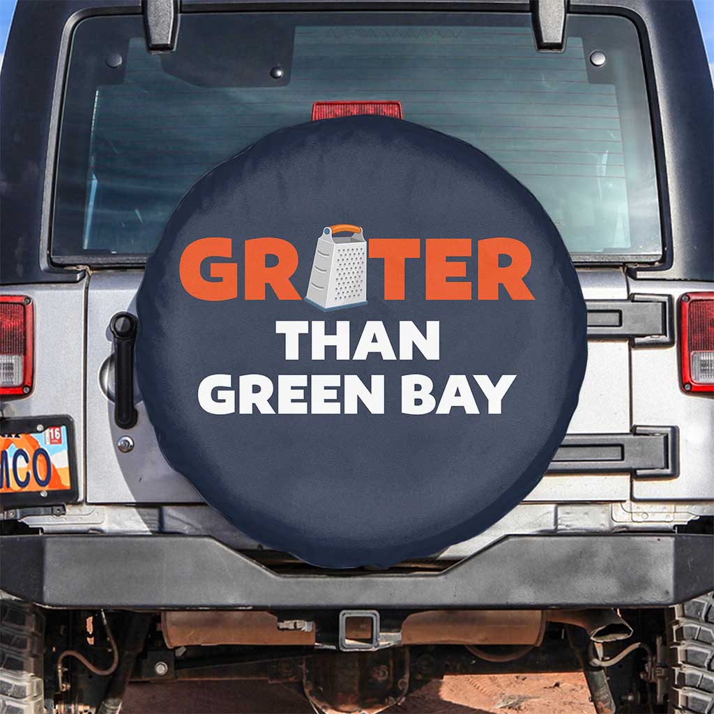 Funny Greater Than Green Bay Rivalry Spare Tire Cover Cheese Grater TS02 No hole Navy Print Your Wear