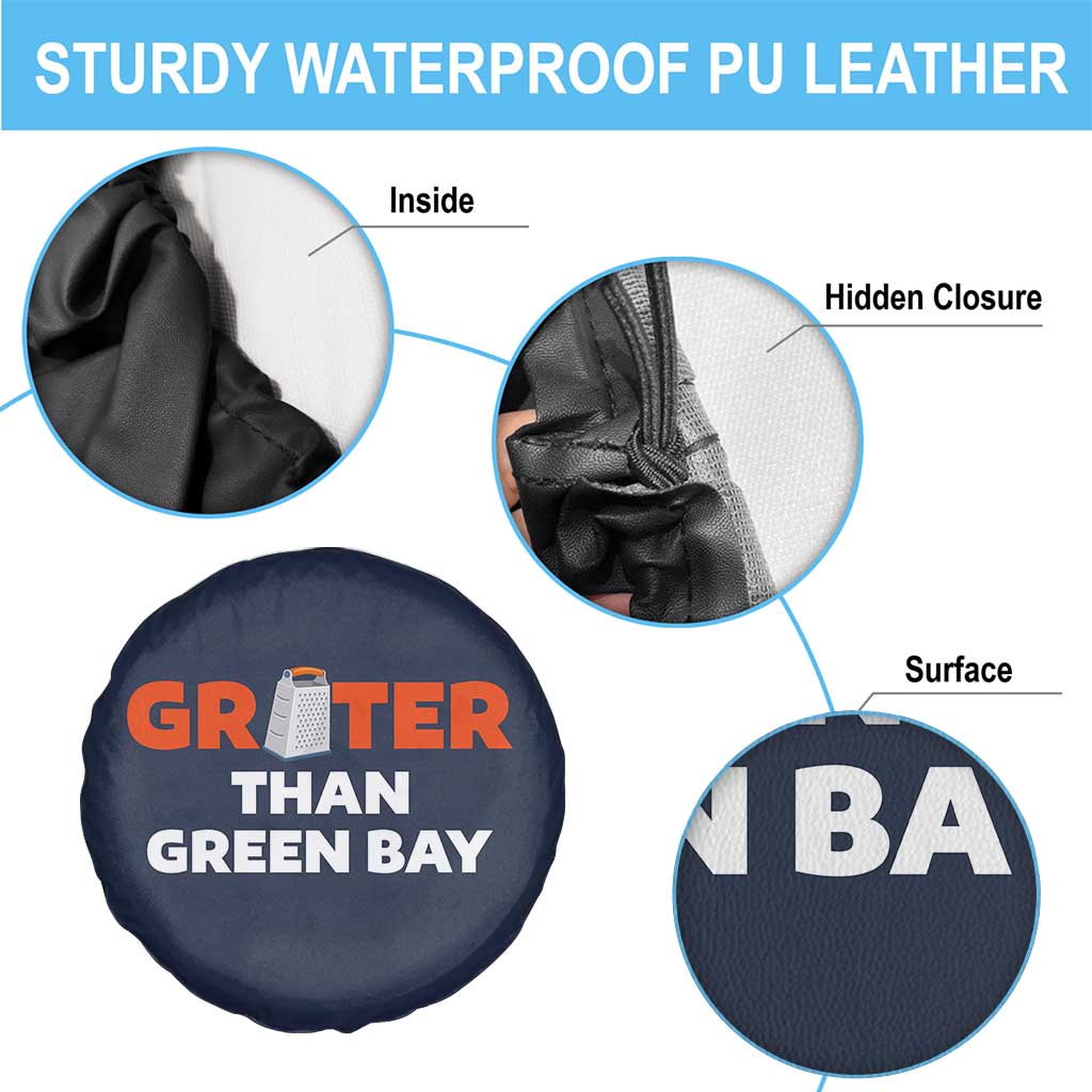 Funny Greater Than Green Bay Rivalry Spare Tire Cover Cheese Grater TS02 Print Your Wear
