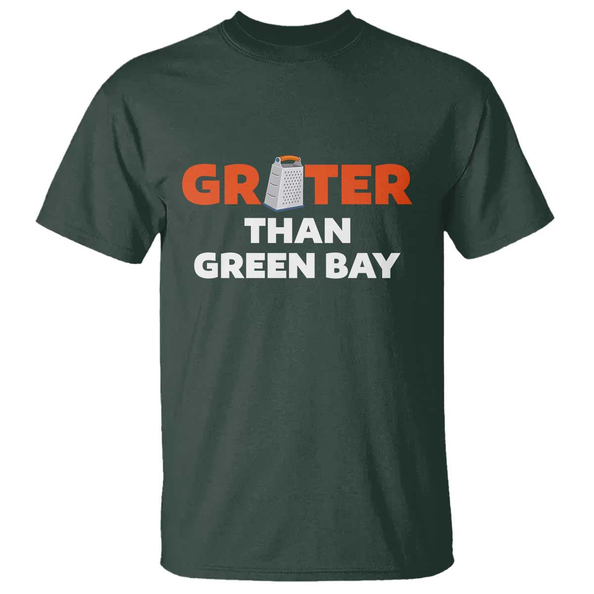 Funny Greater Than Green Bay Rivalry T Shirt Cheese Grater TS02 Dark Forest Green Print Your Wear