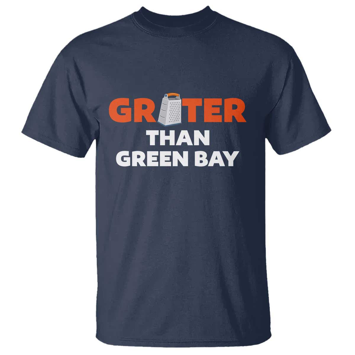 Funny Greater Than Green Bay Rivalry T Shirt Cheese Grater TS02 Navy Print Your Wear