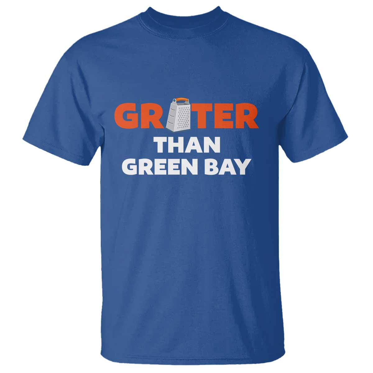 Funny Greater Than Green Bay Rivalry T Shirt Cheese Grater TS02 Royal Blue Print Your Wear