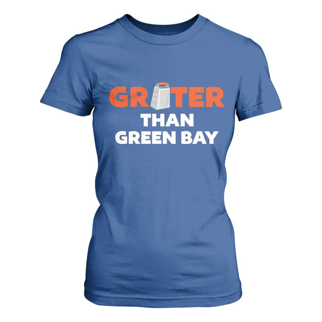 Funny Greater Than Green Bay Rivalry T Shirt For Women Cheese Grater TS02 Royal Blue Print Your Wear
