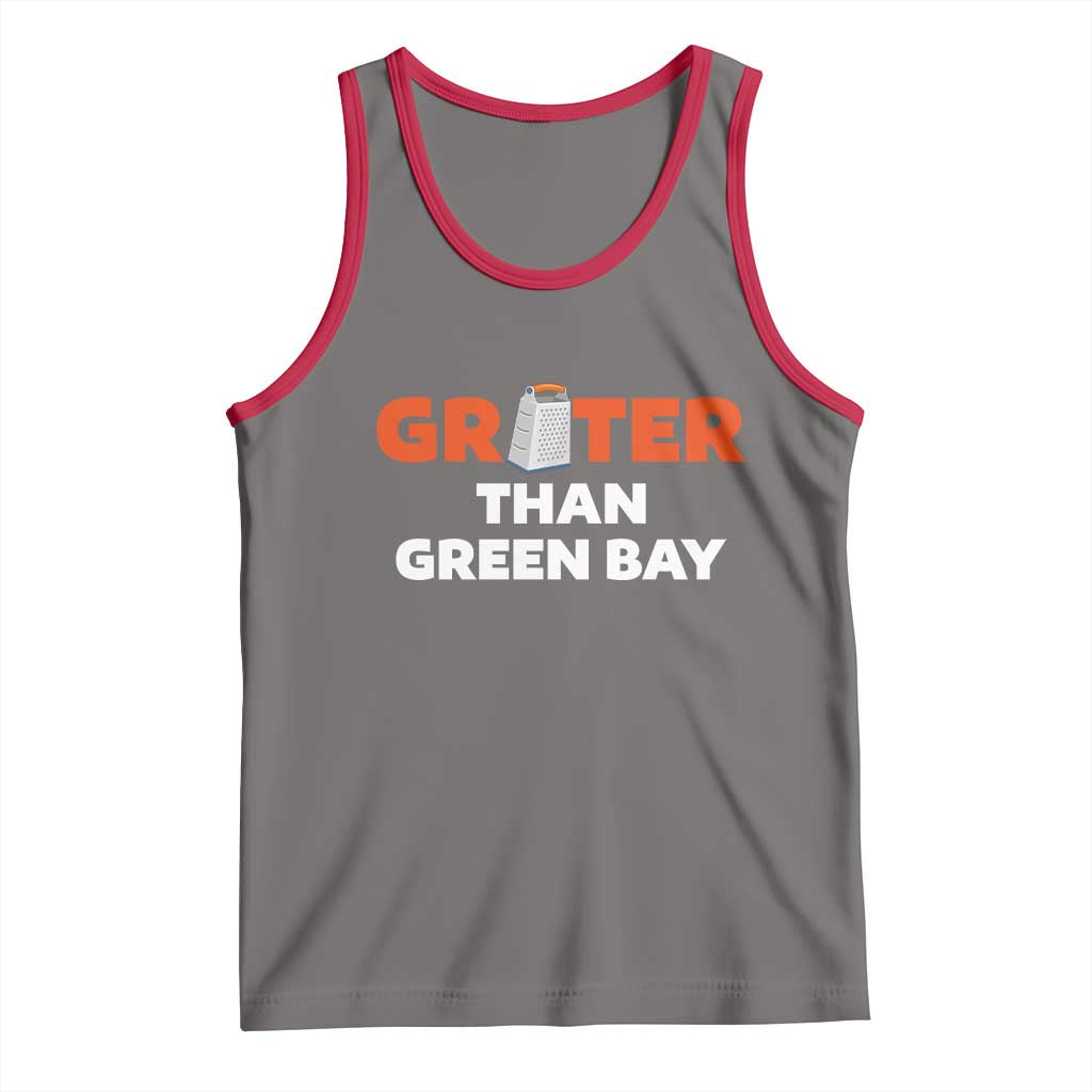 Funny Greater Than Green Bay Rivalry Tank Top Cheese Grater TS02 Deep Heather Red Print Your Wear