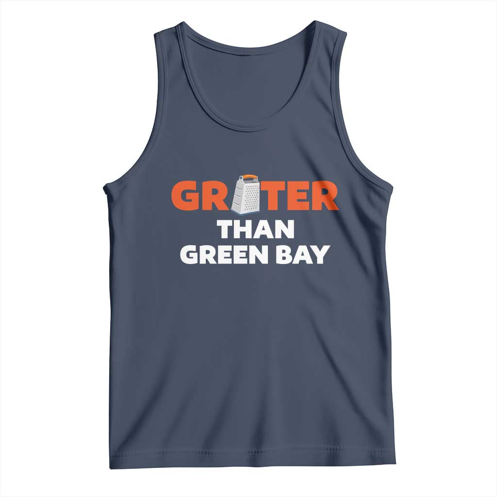 Funny Greater Than Green Bay Rivalry Tank Top Cheese Grater TS02 Navy Print Your Wear