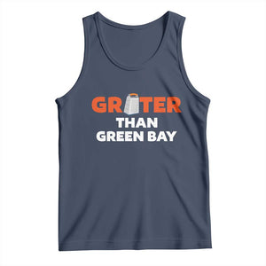 Funny Greater Than Green Bay Rivalry Tank Top Cheese Grater TS02 Navy Print Your Wear