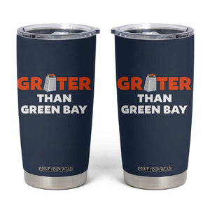 Funny Greater Than Green Bay Rivalry Tumbler Cup Cheese Grater TS02 Navy Print Your Wear
