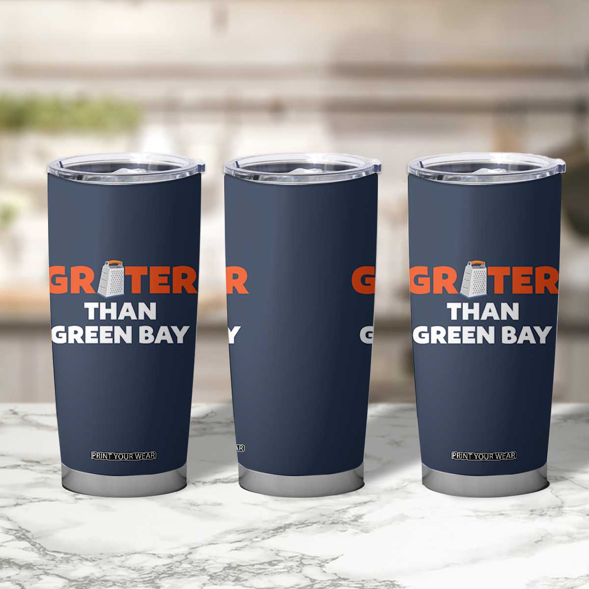 Funny Greater Than Green Bay Rivalry Tumbler Cup Cheese Grater TS02 Print Your Wear