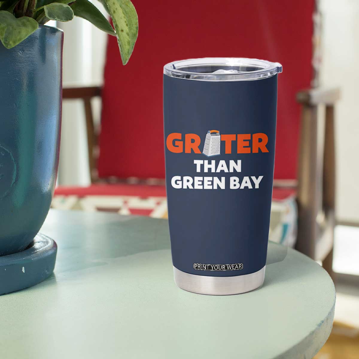 Funny Greater Than Green Bay Rivalry Tumbler Cup Cheese Grater TS02 Print Your Wear
