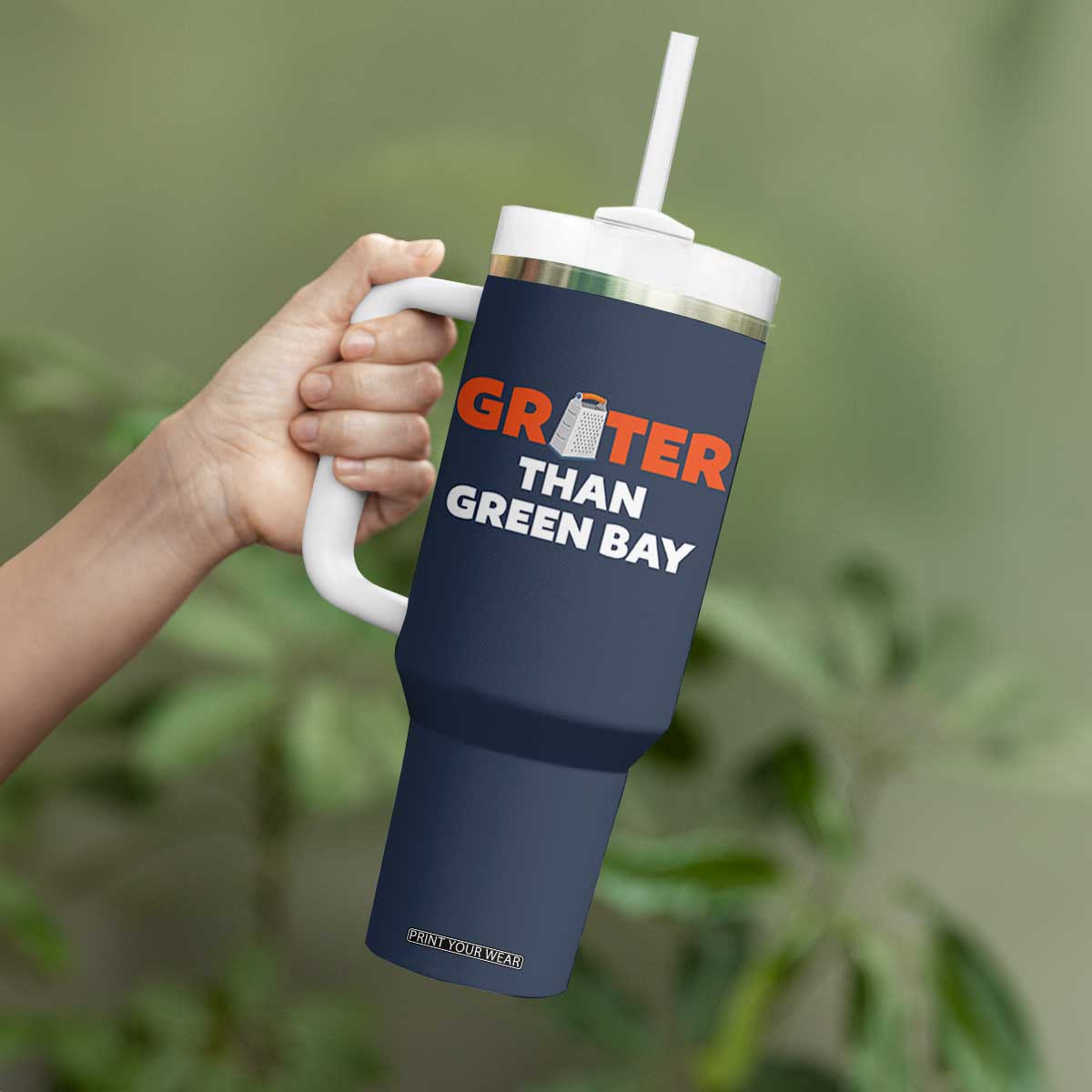 Funny Greater Than Green Bay Rivalry Tumbler With Handle Cheese Grater TS02 Print Your Wear