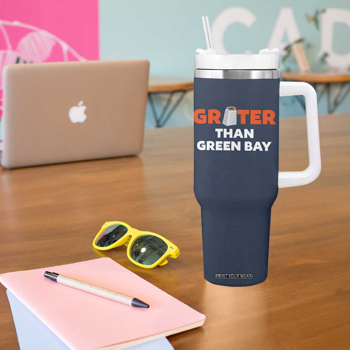 Funny Greater Than Green Bay Rivalry Tumbler With Handle Cheese Grater TS02 Print Your Wear