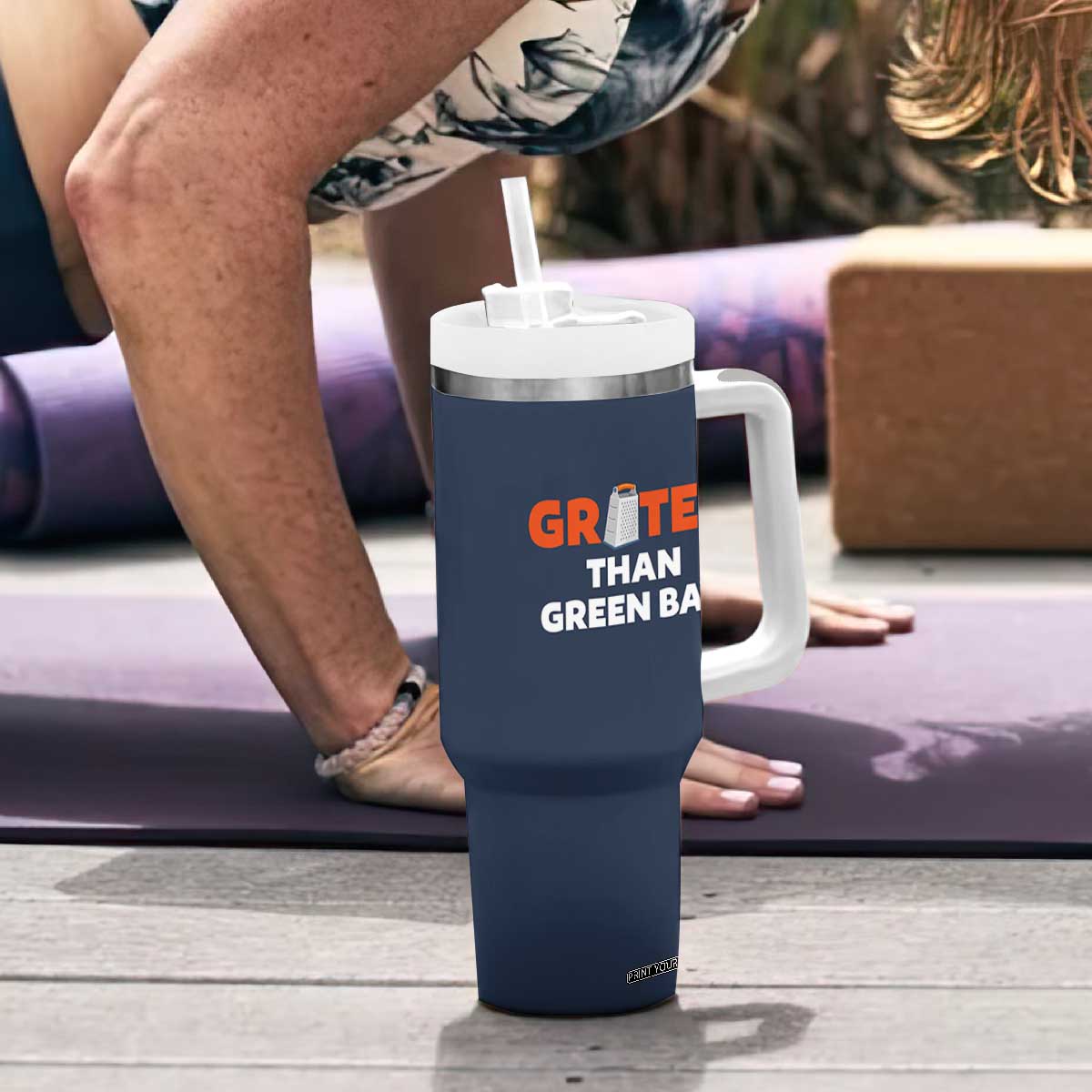 Funny Greater Than Green Bay Rivalry Tumbler With Handle Cheese Grater TS02 Print Your Wear