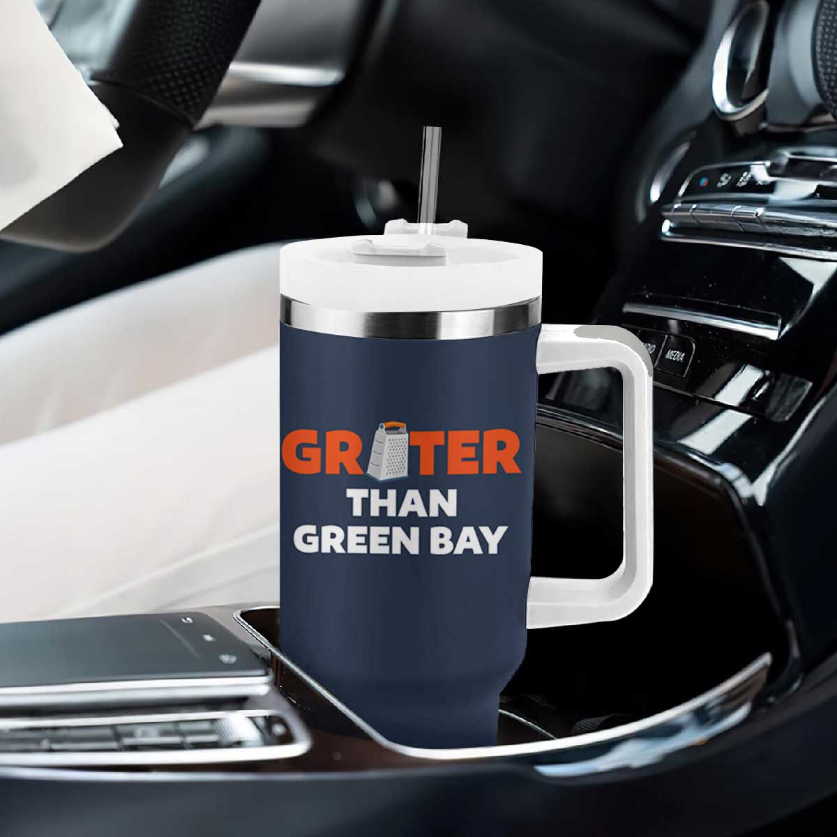 Funny Greater Than Green Bay Rivalry Tumbler With Handle Cheese Grater TS02 Print Your Wear